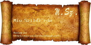 Miu Szilárda névjegykártya